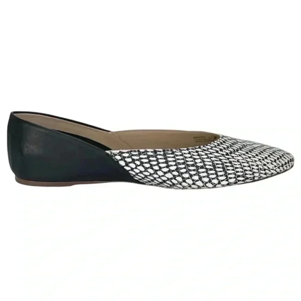 Botkier Britt Womens Flats 5.5M Leather Snake Print Slip On